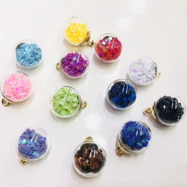 A96-13 Colorful Sequin Glass Ball Pendant