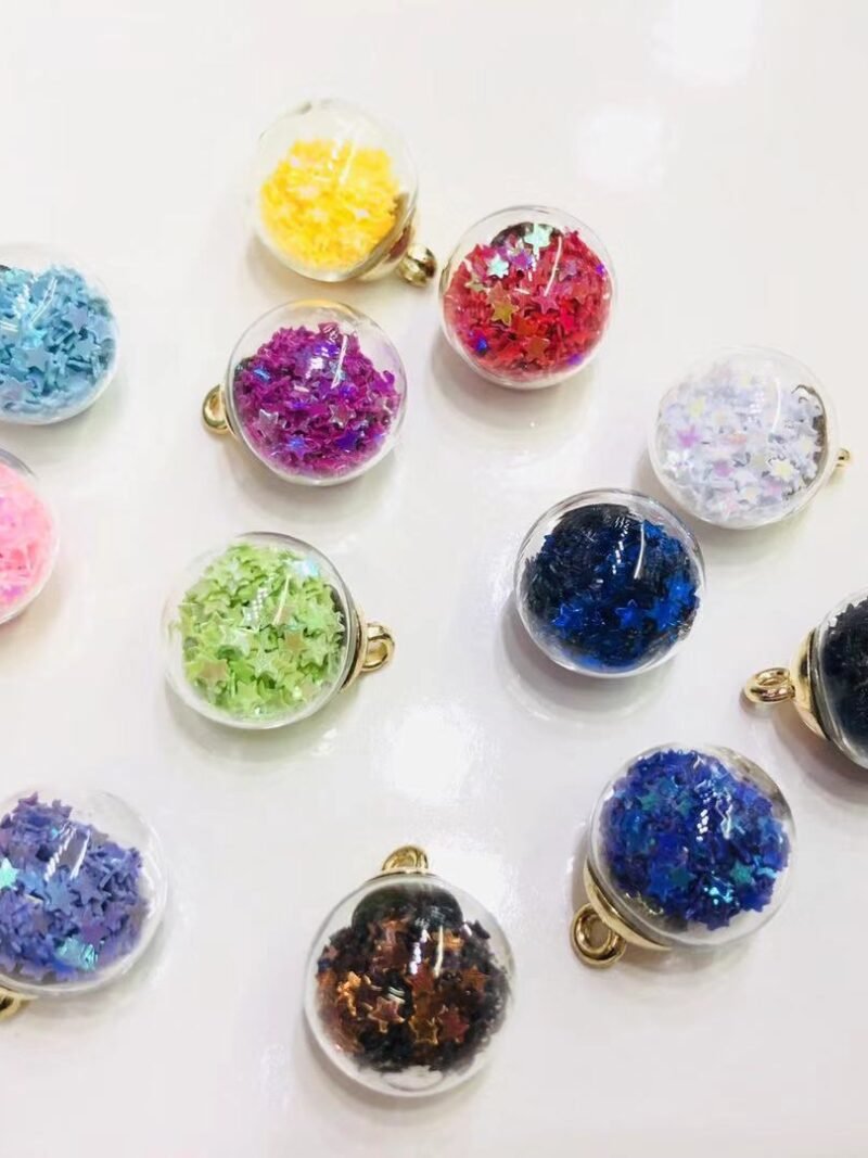 Colorful Sequin Glass Ball Pendant