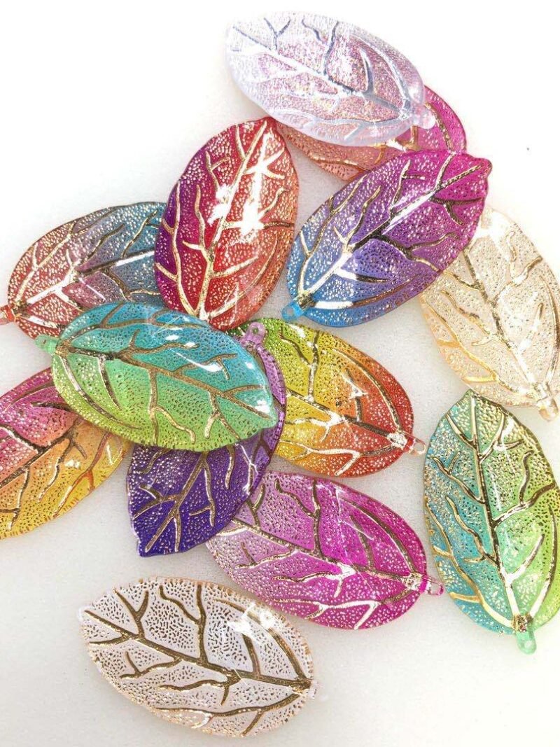 A98 Rainbow Leaf Pendant