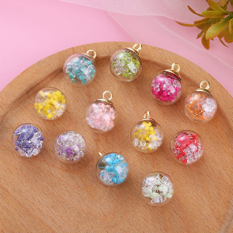 Dried Flower Glass Ball Pendant