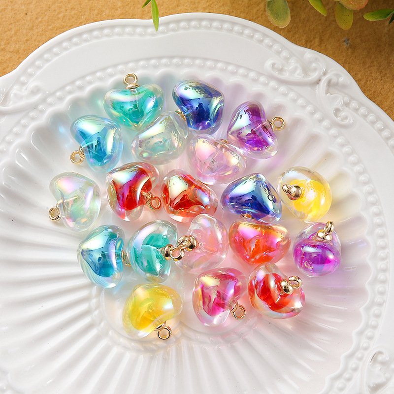 Iridescent Acrylic Heart Pendant