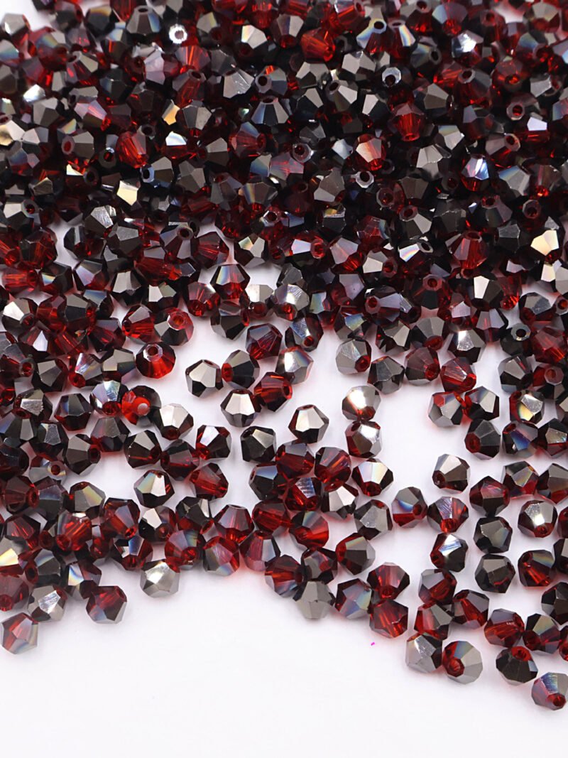 B19 Super Shiny Crystal Rhombus Beads - Black Rose