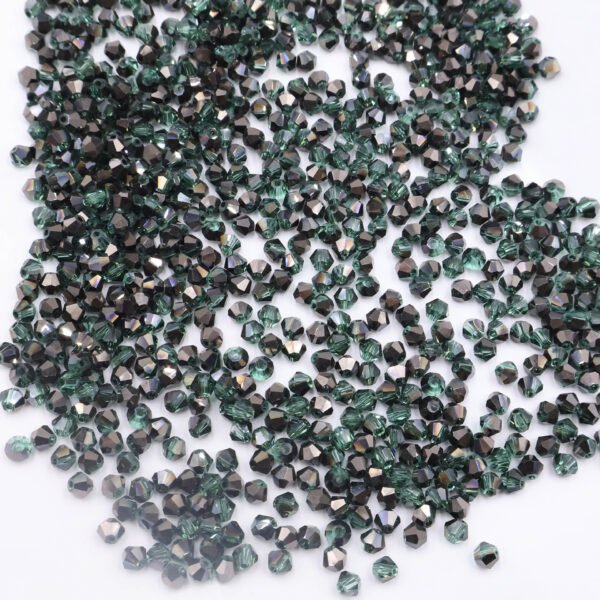 Super Shiny Crystal Rhombus Beads - Dark Green
