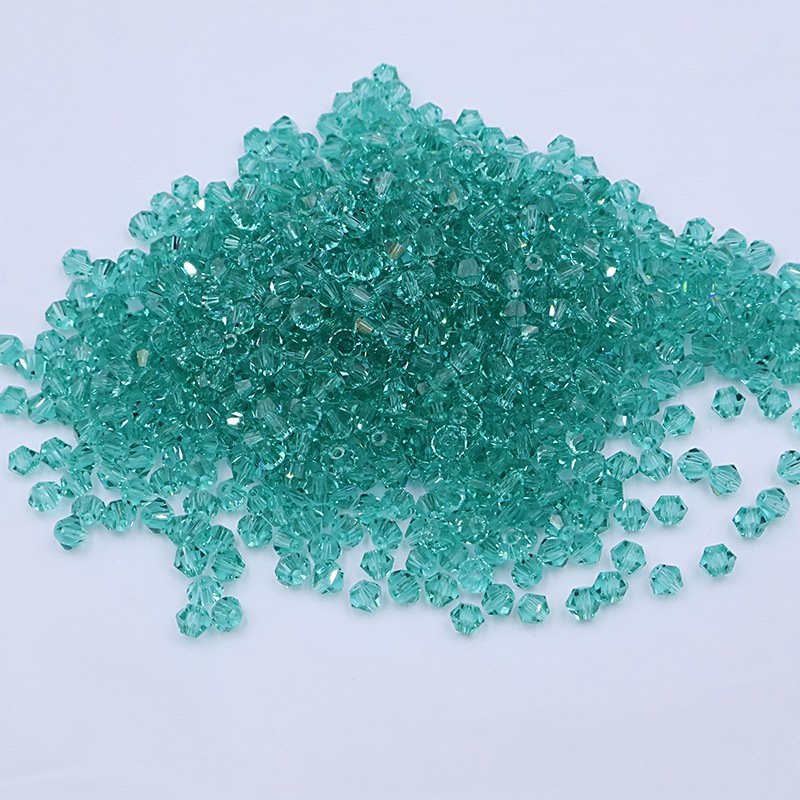 Super Shiny Crystal Rhombus Beads - Tiffany Green