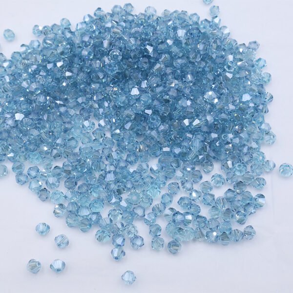 Super Shiny Crystal Rhombus Beads - Light Tiffany Blue