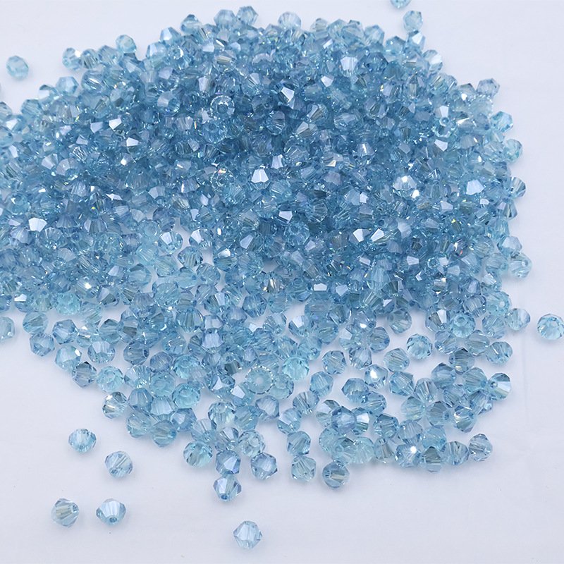 Super Shiny Crystal Rhombus Beads - Light Tiffany Blue
