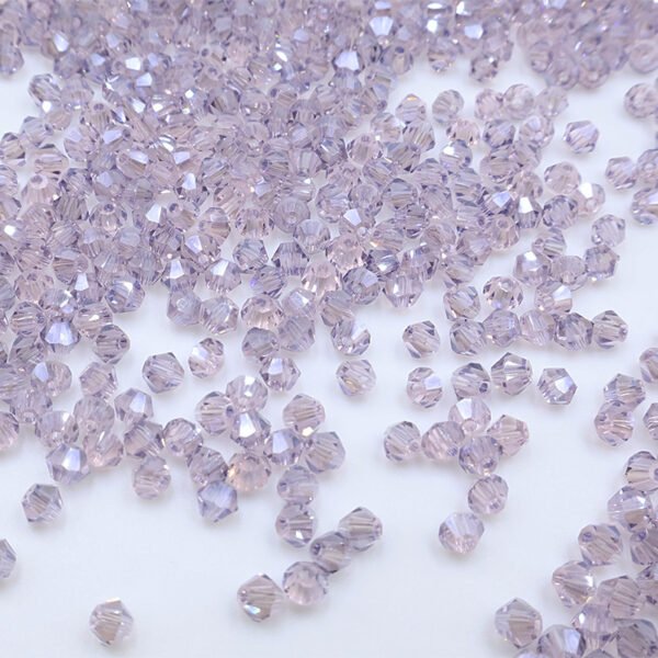 Super Shiny Crystal Rhombus Beads - Pink Purple