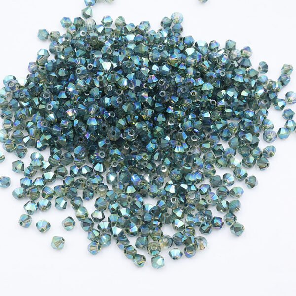 Super Shiny Crystal Rhombus Beads - Clear Green