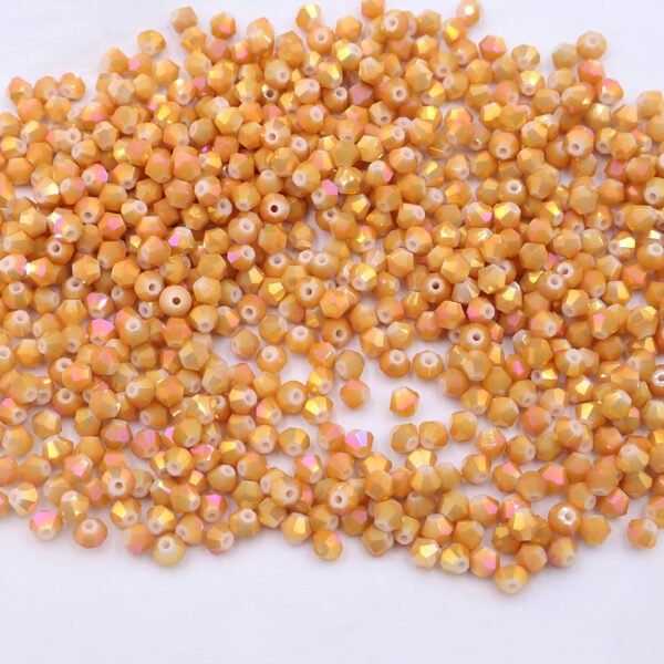 Super Shiny Crystal Rhombus Beads - Jelly Orange