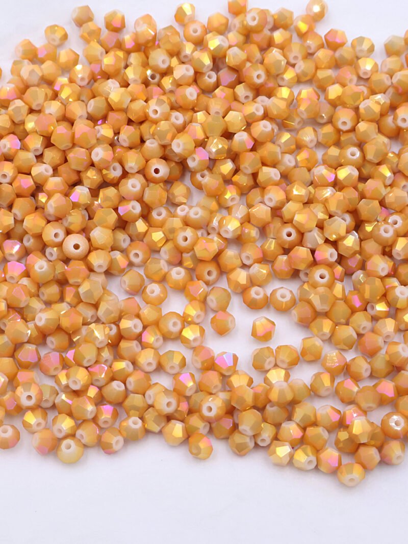 Super Shiny Crystal Rhombus Beads - Jelly Orange