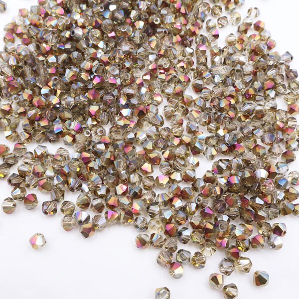 B33 Super Shiny Crystal Rhombus Beads - Withered Rose