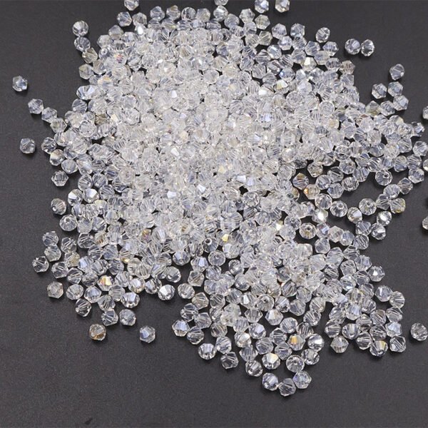 Super Shiny Crystal Rhombus Beads - Wedding White