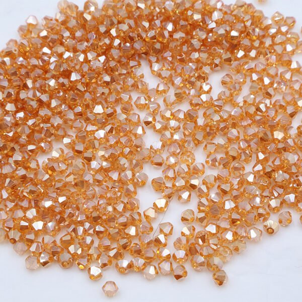 Super Shiny Crystal Rhombus Beads - Red Amber