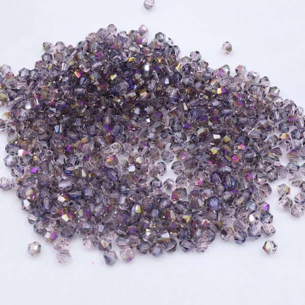 Super Shiny Crystal Rhombus Beads - Pink Transparent Purple