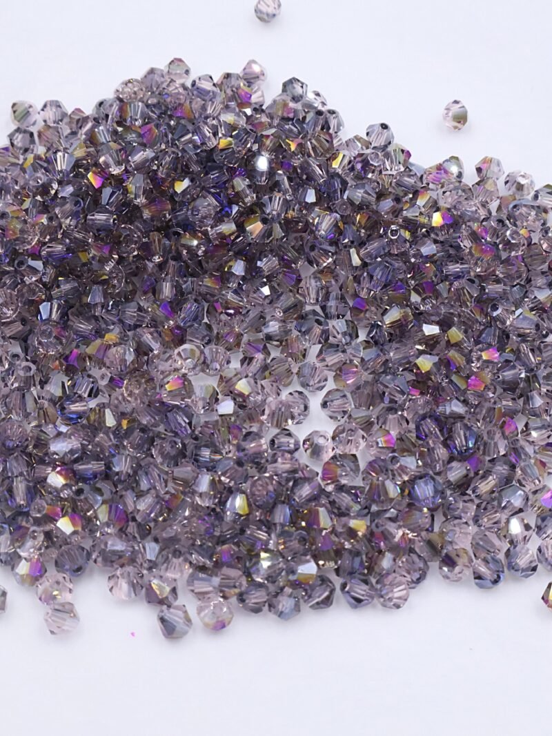Super Shiny Crystal Rhombus Beads - Pink Transparent Purple