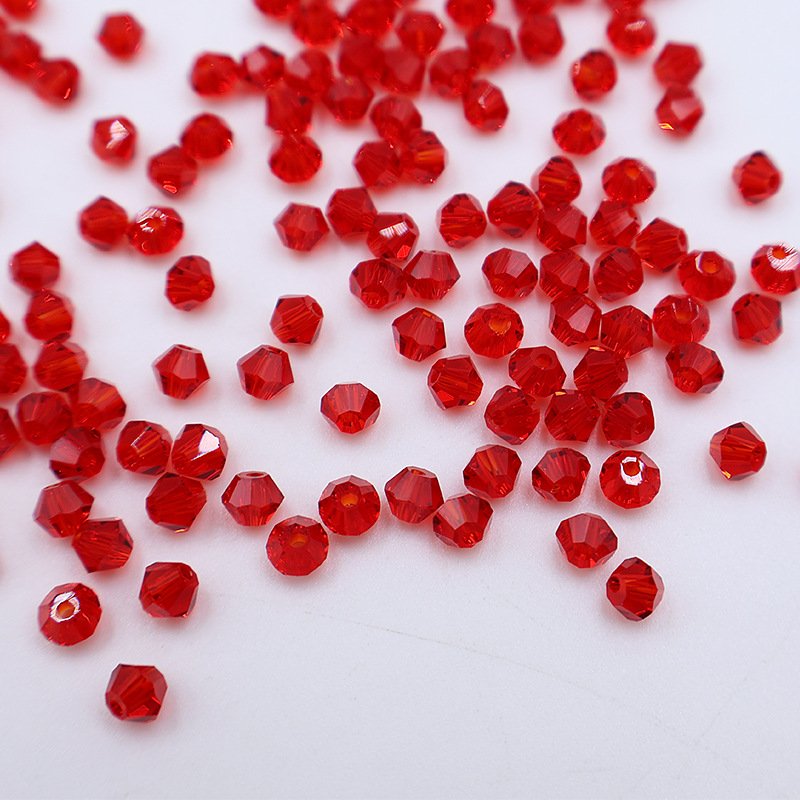 Super Shiny Crystal Rhombus Beads - Red