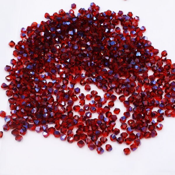 Super Shiny Crystal Rhombus Beads - Ink Red