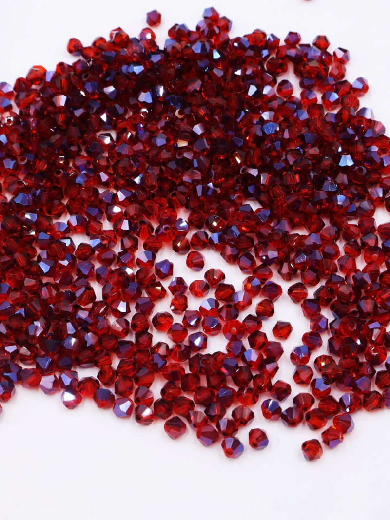 Super Shiny Crystal Rhombus Beads - Ink Red