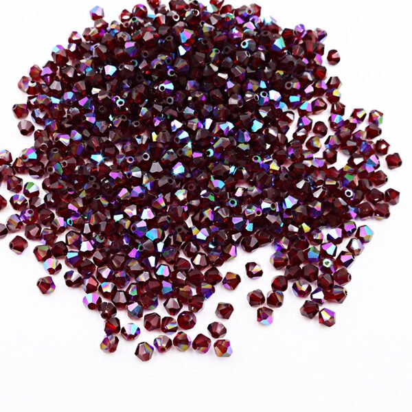 Super Shiny Crystal Rhombus Beads - Deep Red Phantom Purple
