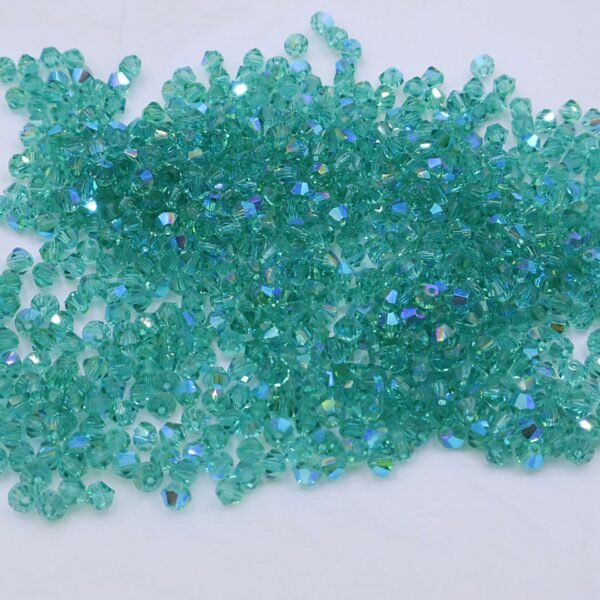 Super Shiny Crystal Rhombus Beads - Ghost Green