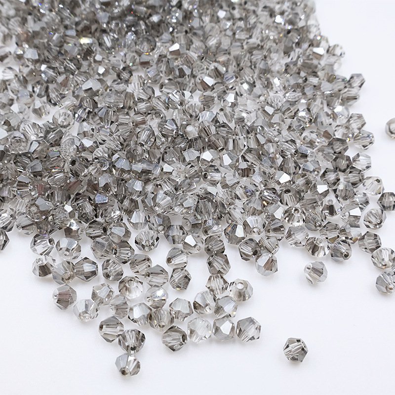 Super Shiny Crystal Rhombus Beads - Light Grey