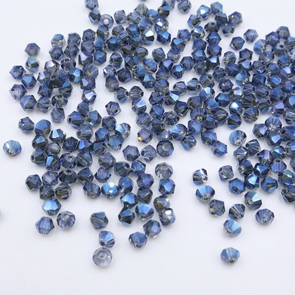 Super Shiny Crystal Rhombus Beads - Ink Blue