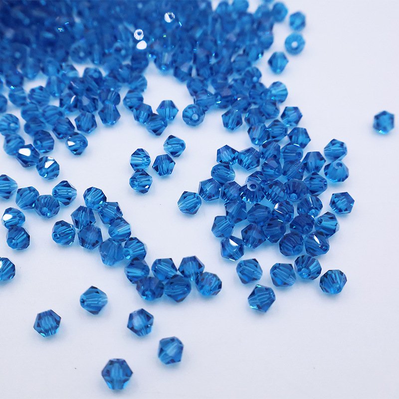 Super Shiny Crystal Rhombus Beads - Peacock Blue