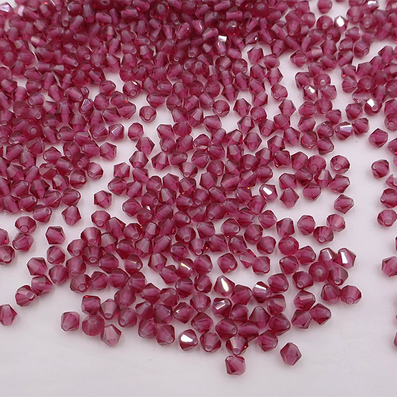Super Shiny Crystal Rhombus Beads - Plum Purple