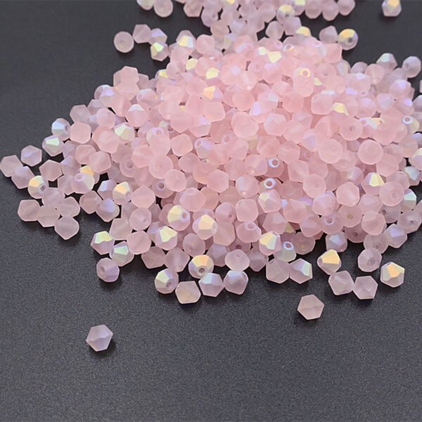 Super Shiny Crystal Rhombus Beads - Matte Pink