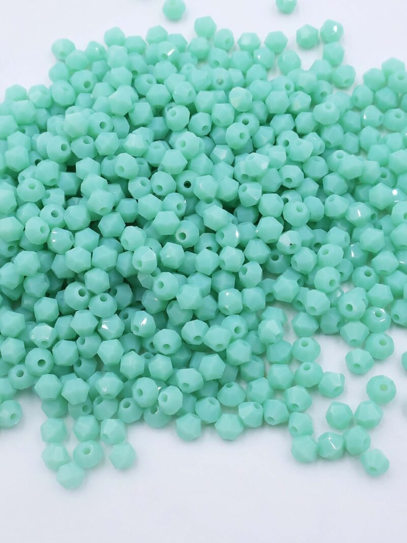 Super Shiny Crystal Rhombus Beads - Mint Ceramic