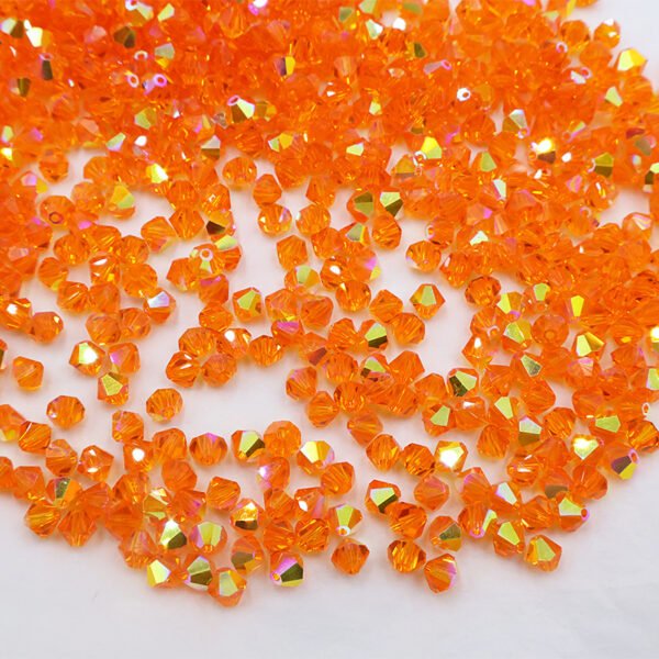 Super Shiny Crystal Rhombus Beads - New Orange