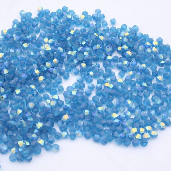 Super Shiny Crystal Rhombus Beads - Matte Peacock Blue