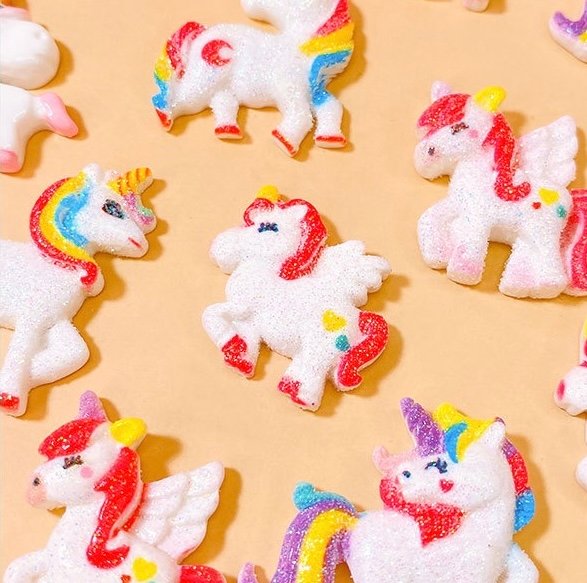Glitter Colorful Unicorn Slices
