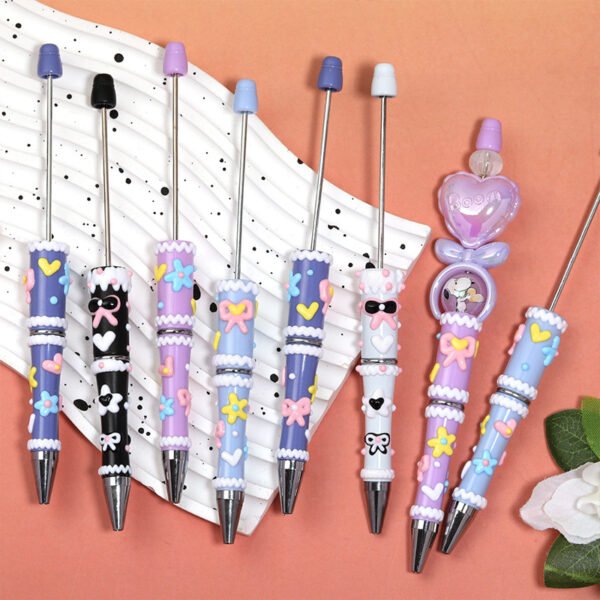 Hand-painted Bow & Cartoon Beadable Pen