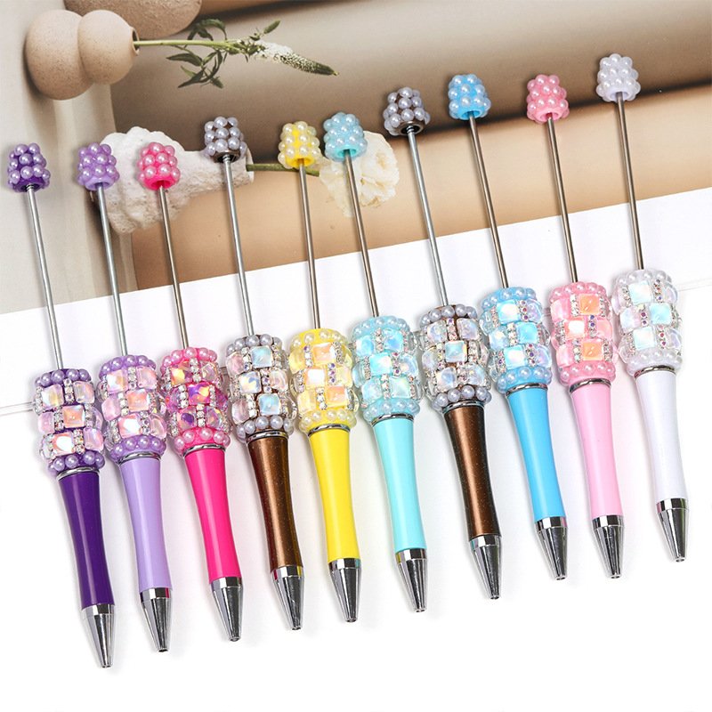 Deluxe Square Rhinestone & Pearl Beadable Pen
