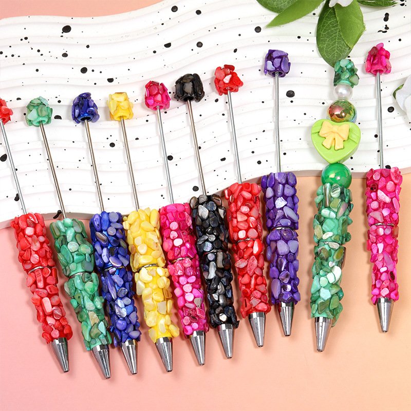 Irregular Faux Shell/Stone Beadable Pen