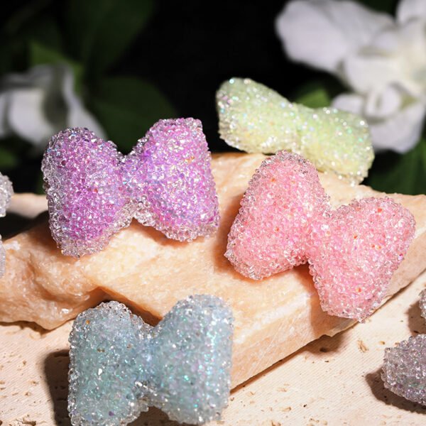 C45 Drilled Glitter Sugar Bow Beads
