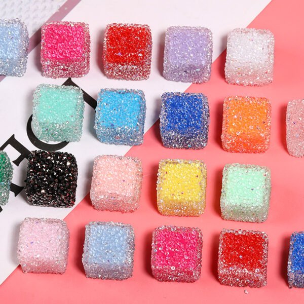 C46 Sparkly Sugar Cube Beads