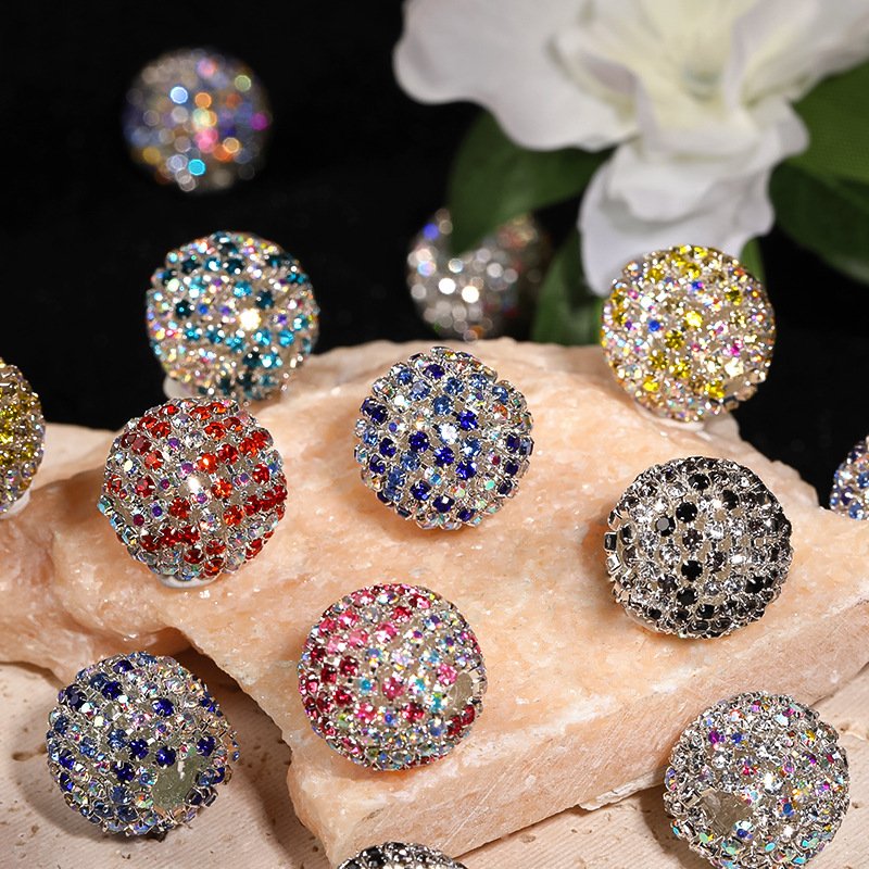 Rhinestone Cup-Chain Pave Balls