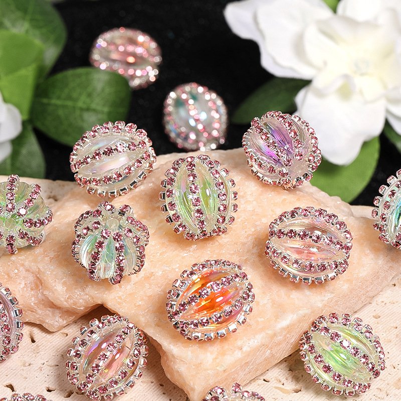 Rhinestone Chain Pumpkin Beads