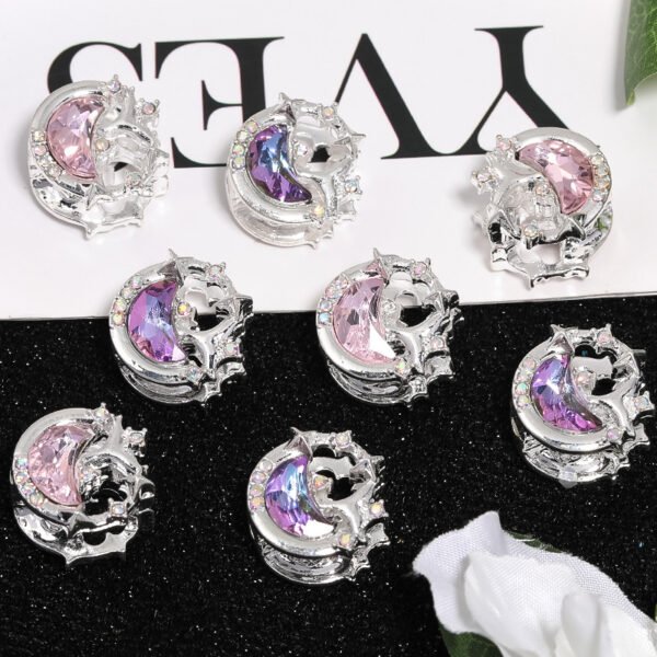 C52 Deluxe Alloy Moon & Rhinestone Beads