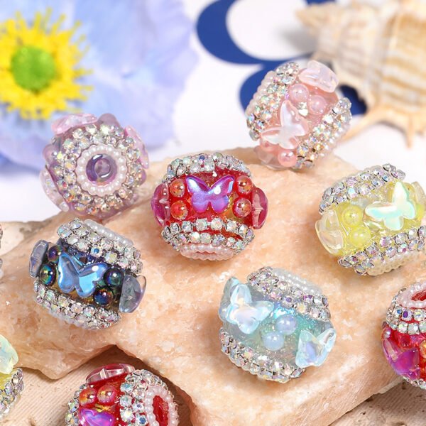Butterfly Pearl & Rhinestone Beads