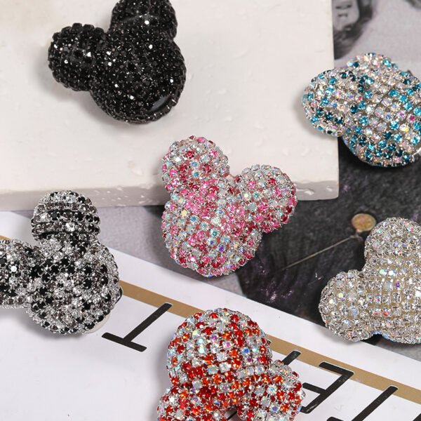Drilled Rhinestone Mickey Beads
