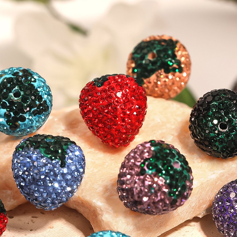 Nepal Style Strawberry Rhinestone Balls