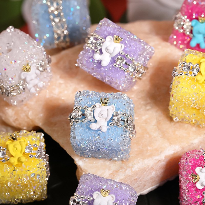 Sugar Bead Crown Bear Square Beads
