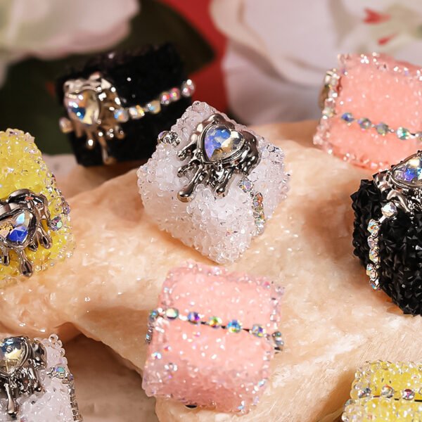 C70 Chrome Hearts Style Punk Heart Square Beads