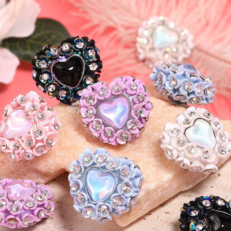 C72 Aurora Mermaid Heart & Flower Beads