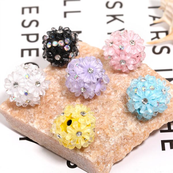 Colorful Rhinestone Flower Beads
