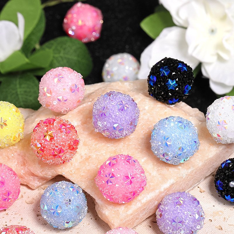 C78 Glitter Snowflake Sugar Pave Beads