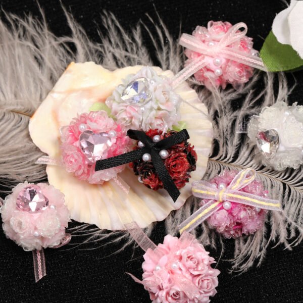 C83 Soft Rose & Heart Rhinestone Beads